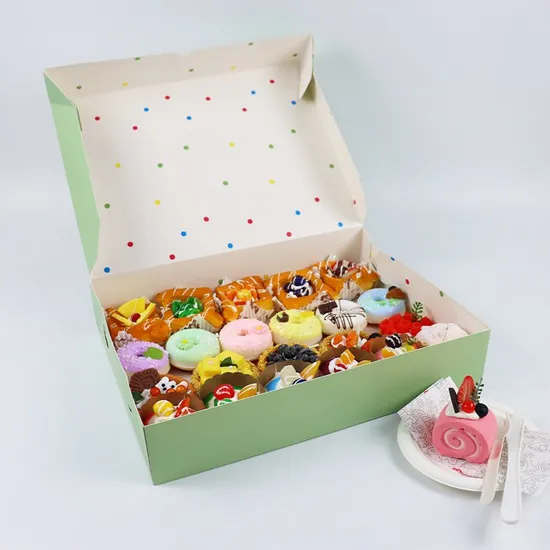 Custom Logo Size Food Paper Packaging Square Birthday Cake Box White Handle Clear Weddingtransparent Cake Box