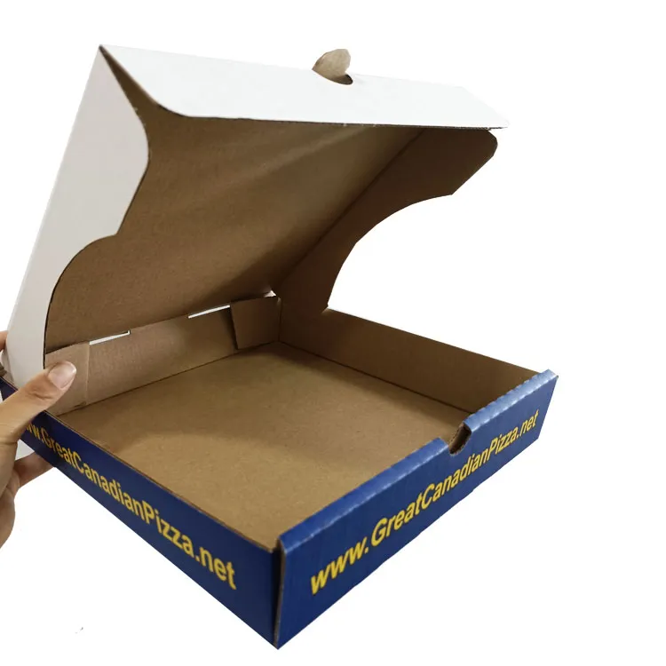 Custom Pizza Cardboard Corrugated Carton Reusable Pizza Box Wholesale with Logo Printed