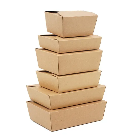 Wholesale Customized Printing Logo Food Grade Disposable Takeaway Sushi Fried Chicken Chips Burger Container Cardboard Kraft Paper Fast Food Packaging Box