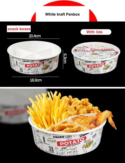 Custom Disposable Takeaway Packaging Fried Chicken Wings Fast Food Catering French Fries Box