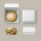 Wholesale Custom Food Grade Eco-Friendly Disposable Takeaway Hamburger Container Embossing Vanishing Matt Lamination Fast Food Kraft Cardboard Paper Burger Box
