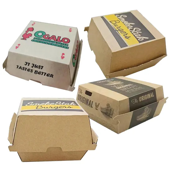 Factory Cheap Customized Food Grade Disposable Affordable Takeaway Fried Chips Chicken Potato Popcorn Chicken Snack Food Packaging Corrugated Paper Burger Box