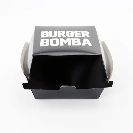 Wholesale Cardboard Kraft Paper Customized Disposable Biodegradable Food Grade Safe Takeaway Lunch Fast Food Packaging Burger Box