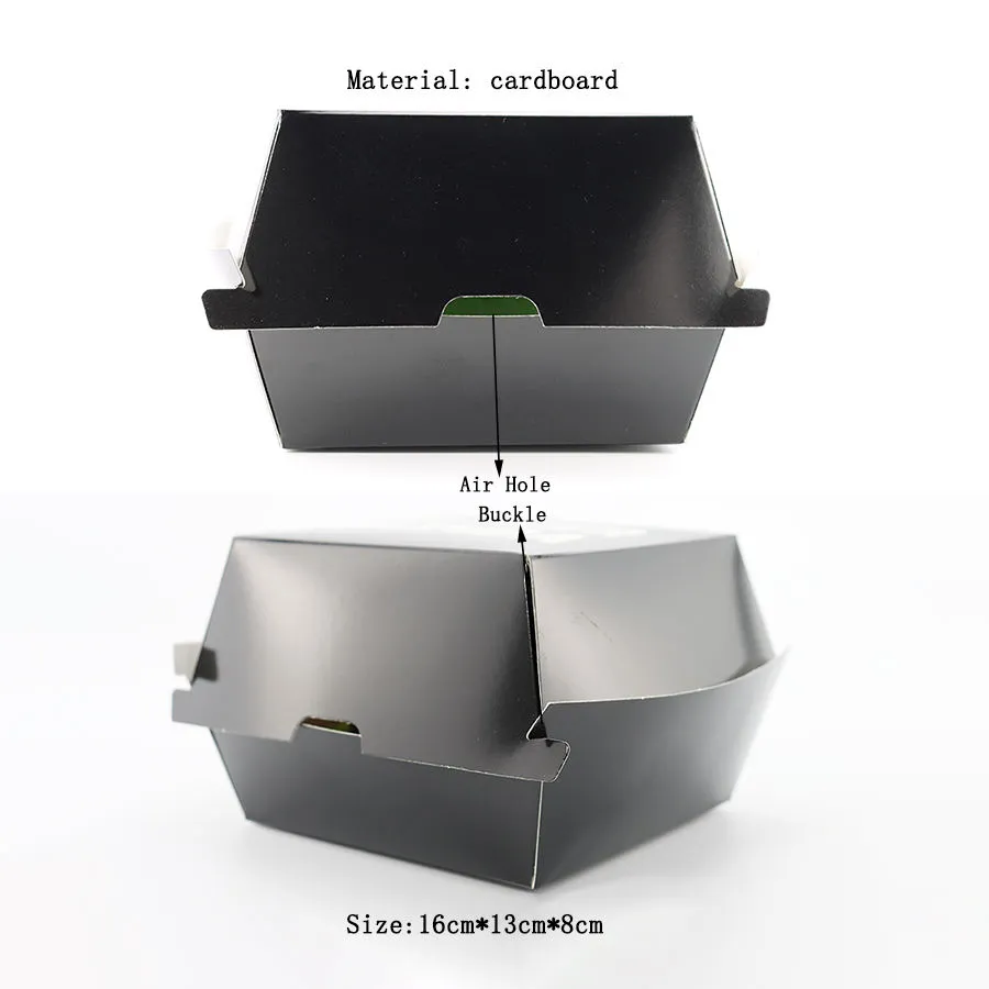 Wholesale Cardboard Kraft Paper Customized Disposable Biodegradable Food Grade Safe Takeaway Lunch Fast Food Packaging Burger Box