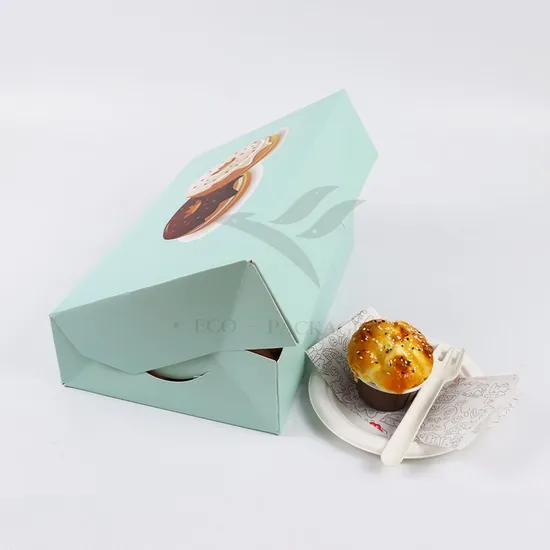 Wholesale Large Transparent Windows Birthday Cupcake Packaging Paper Cake Box