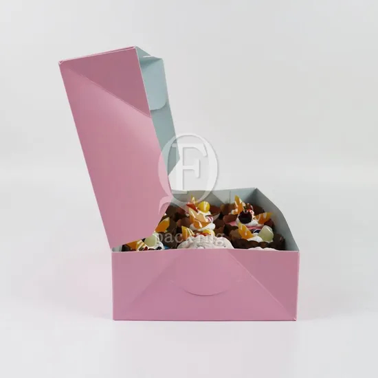 Factory Cheap Custom Transparent Window Printed Logo Size Food Grade Doughnut Wholesale Disposable Bakery Delivery Packing Macaron Paper Cake Cardboard Box