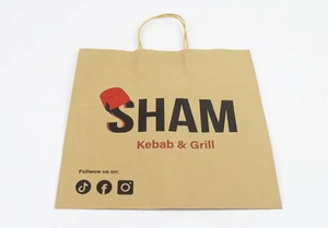 Wholesale Custom Printing Luxury Personalized Degradable Recyclable Shopping Gift Fruit Food Packaging Kraft White Card Paper Bag with Portable Handle