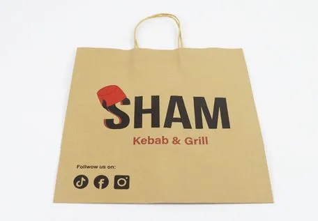 Wholesale Custom Printing Luxury Personalized Degradable Recyclable Shopping Gift Fruit Food Packaging Kraft White Card Paper Bag with Portable Handle