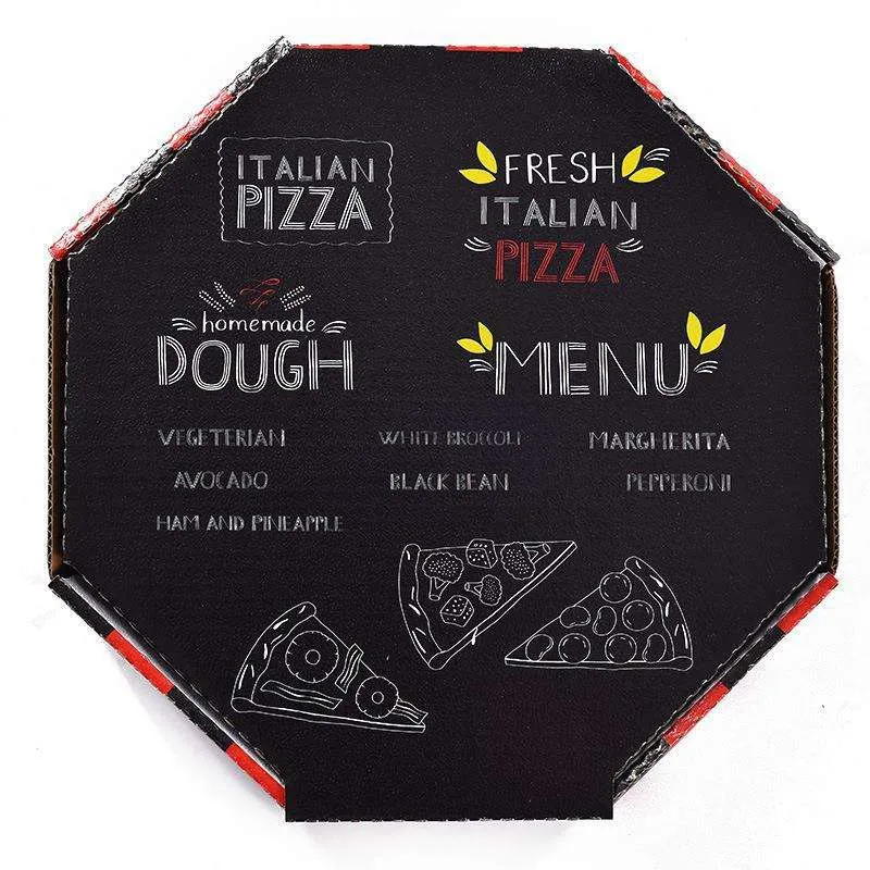 Wholesale Food Grade Custom Printed Logo Size Manufacturer Biodegradable Square Sexangle Octagon Pizza Kraft Corrugated Cardboard Packing Box
