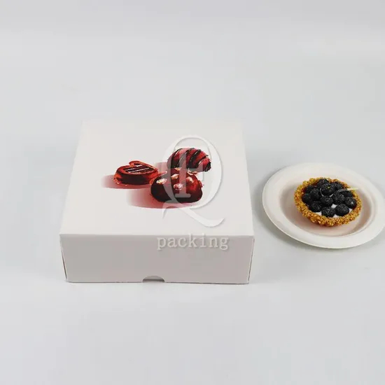 Factory Cheap Custom Printed Logo Size Food Grade Doughnut Snack Takeaway Food Wholesale Disposable Bakery Delivery Packing Macaron Paper Cake Cardboard Box