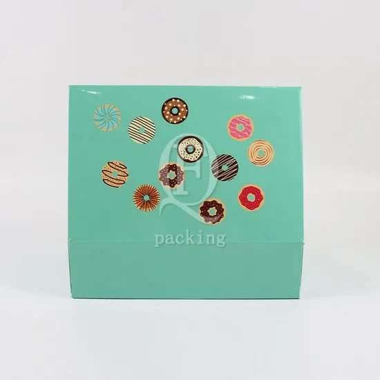 Factory Cheap Custom Printed Logo Size Food Grade Doughnut Snack Takeaway Food Wholesale Disposable Bakery Delivery Packing Macaron Paper Cake Cardboard Box