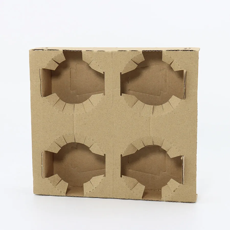 Biodegradable Solid Cardboard Paper Cup Holder in 1-Cell 2-Cell and 4-Cell Coffee Cup Carriers