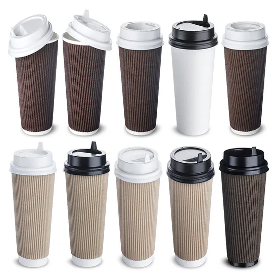 Wholesale Food Grade Eco-Friendly Disposable Custom Juice Plastic Storage Packaging Bubble Milk Tea Juice Clear Plastic Cold Hot Drink Paper Cup with Lid