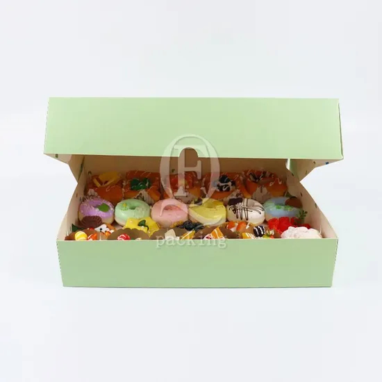 Factory Cheap Wholesale Custom Printed Logo Size Food Grade Doughnut Disposable Bakery Delivery Packing Macaron Paper Cupcake White Cardboard Box