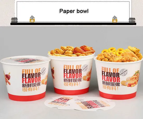 Hot Selling Party White Popcorn Fried Chicken Kraft Disposable Salad Bowl Round Paper Bowl