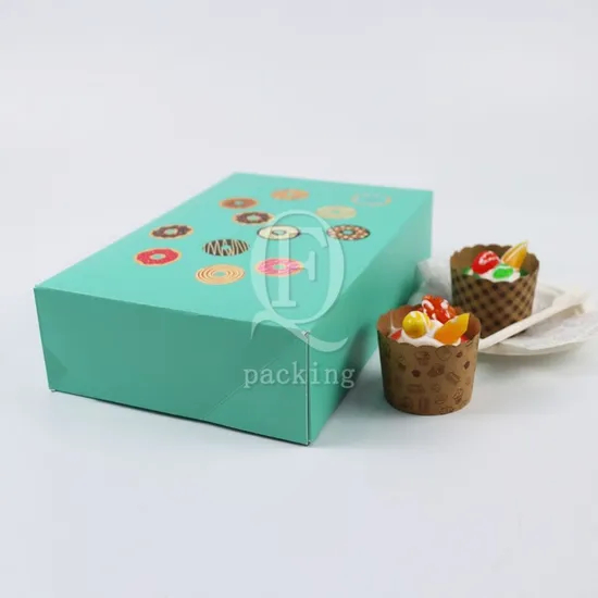 Factory Cheap Custom Printed Logo Size Food Grade Doughnut Wholesale Disposable Bakery Delivery Packing Macaron Paper Cupcake White Cardboard Box