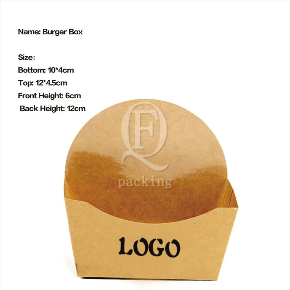 Factory Wholesale Customized Print Food Grade Disposable Paper Cone Shape Fried Chips Chicken Stick Snacks Takeaway Fast Food Packaging Burger Paper Bag