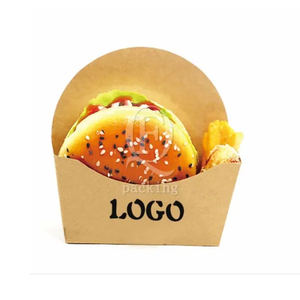 Factory Wholesale Customized Print Food Grade Disposable Paper Cone Shape Fried Chips Chicken Stick Snacks Takeaway Fast Food Packaging Burger Paper Bag