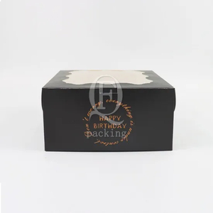 Factory Cheap Custom Transparent Window Printed Logo Size Food Grade Doughnut Wholesale Disposable Bakery Packaging Macaron Paper Cake Cardboard Box