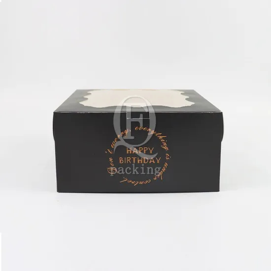 Factory Cheap Custom Transparent Window Printed Logo Size Food Grade Doughnut Wholesale Disposable Bakery Packaging Macaron Paper Cake Cardboard Box