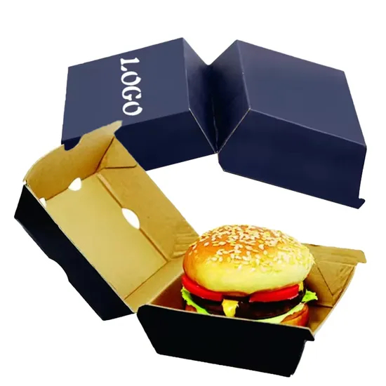 Factory Customized Food Grade Disposable Takeaway French Fries Chips Chicken Potato Popcorn Chicken Snack Food Packaging Corrugated White Card Paper Burger Box