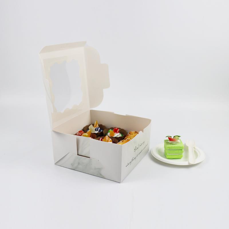 Factory Cheap Customized Printed Logo Food Grade Paper Doughnut Wholesale Custom Size Disposable Bakery Packaging Donuts Macaron Cake Packing Box 