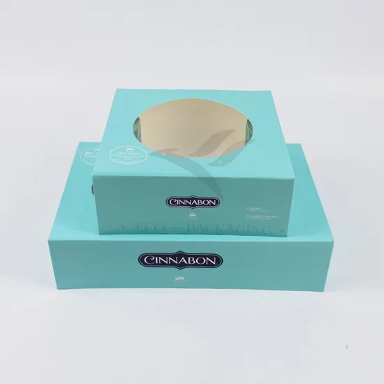 Factory Direct Sale Cheap Personalized Luxury Transparent Window Customized Printed Food Grade Disposable Packaging Macaron Cake Doughnut Sweet Cardboard Box