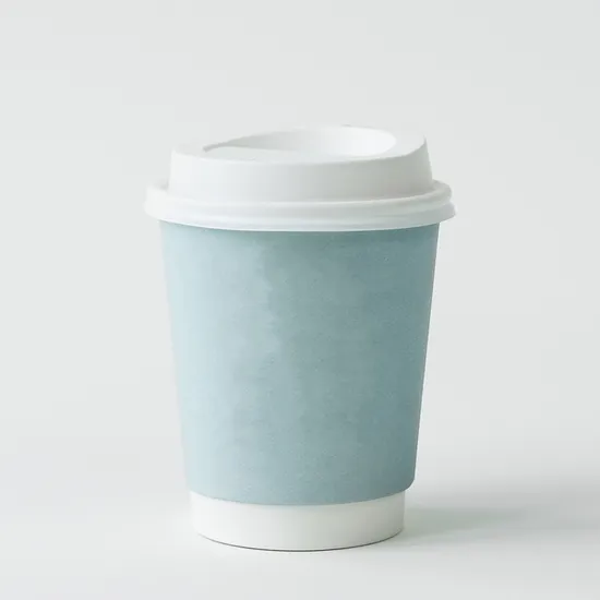 Eco Compostable Biodegradable PLA Bamboo Fiber Water Based Coffee Disposable Single Doubleripple Wall Paper Cup Custom Printed Logo Cola Juice