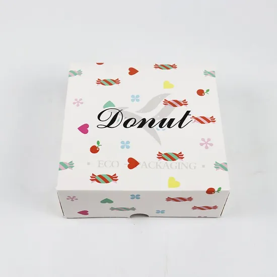 Factory Wholesale Affordable Personalized Luxury Customized Printed Logo Size Food Grade Disposable Bakery Packaging Macaron Cake Doughnut Cardboard Paper Box