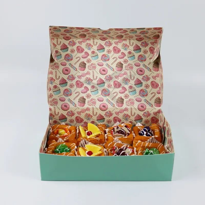 Factory Direct Sale Wholesale Personalized Luxury Customized Printed Logo Size Food Grade Disposable Packaging Macaron Cake Doughnut Sweet Cardboard Box