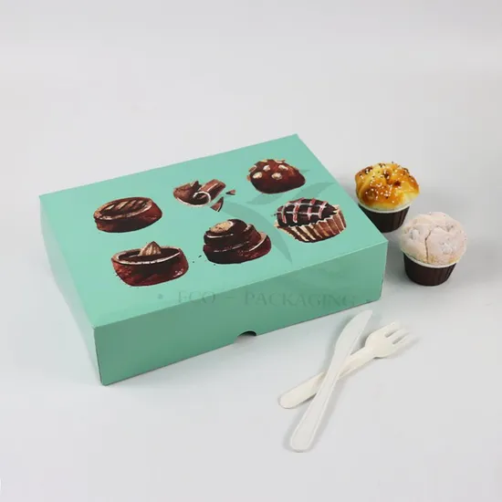 Factory Direct Sale Wholesale Personalized Luxury Customized Printed Logo Size Food Grade Disposable Packaging Macaron Cake Doughnut Sweet Cardboard Box