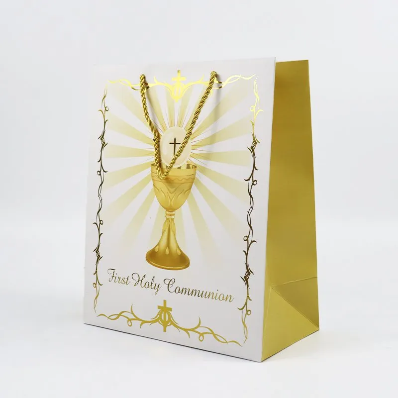 Wholesale Custom Printing Luxury Personalized Degradable Recyclable Shopping Gift Food Greeting Card Letter Packaging Kraft Cardboard Paper Bag with Handle
