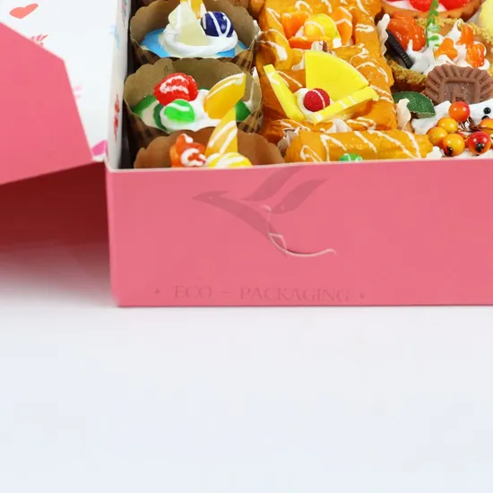 Factory Wholesale Cheap Personalized Luxury Customized Printed Logo Size Food Grade Disposable Packaging Macaron Cake Doughnut Sweet Cardboard Box