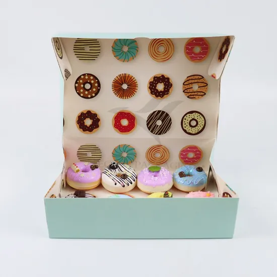 Factory Wholesale Recycled Personalized Luxury Customized Printed Logo Size Food Grade Disposable Packing Macaron Birthday Cupcake Doughnut Sweet Cardboard Box