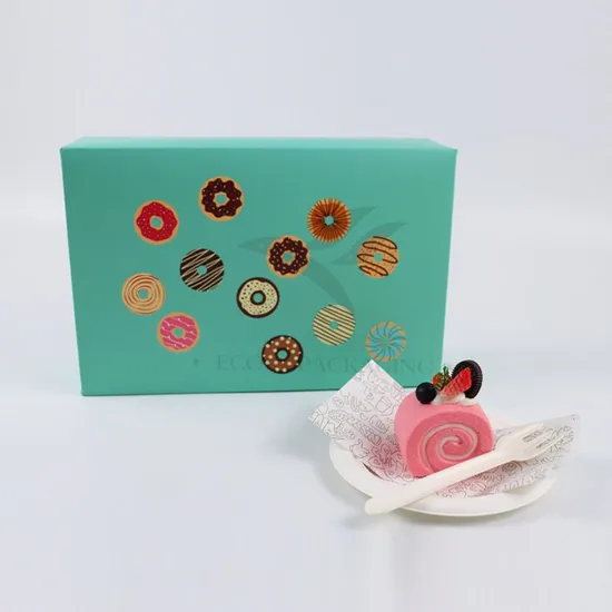 Factory Wholesale Recycled Personalized Luxury Customized Printed Logo Size Food Grade Disposable Packaging Macaron Birthday Cake Doughnut Sweet Cardboard Box