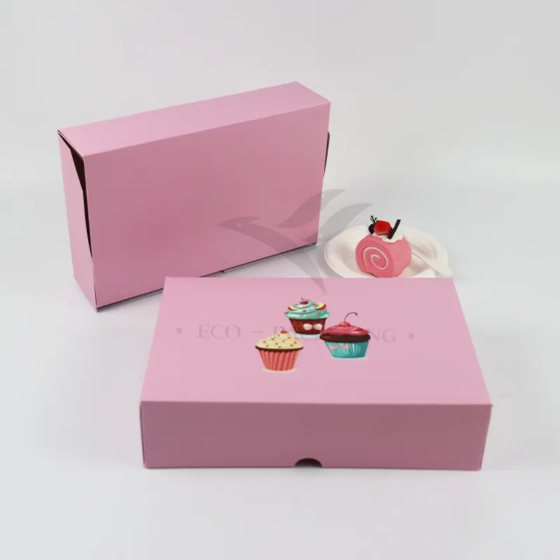 Factory Wholesale Cheap Personalized Luxury Customized Printed Logo Size Food Grade Disposable Packaging Macaron Cake Doughnut Sweet Cardboard Box