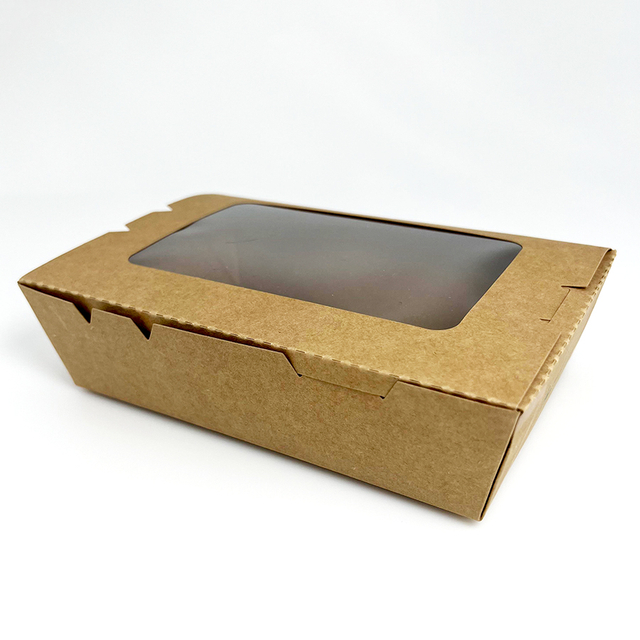 Factory Wholesale Customized Food Grade Takeaway Sushi Fried Chicken Chips Burger Container Disposable Cardboard Lunch Meal Fast Paper Food Box with Transparent Lid