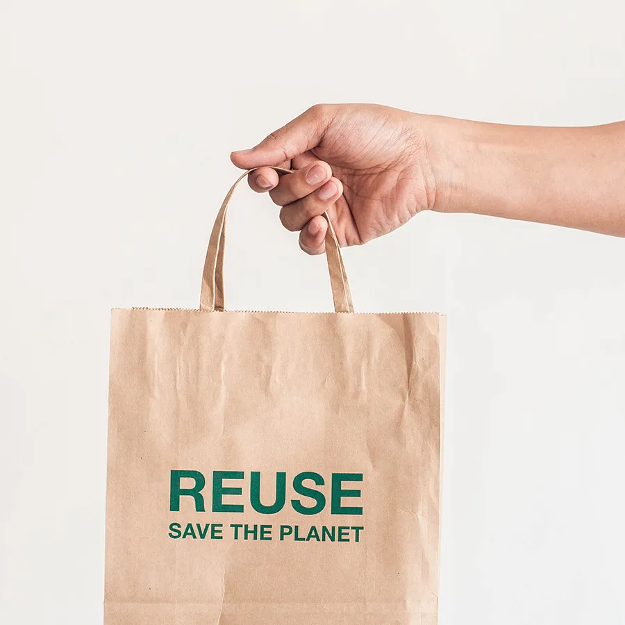 Custom Logo Recyclable Eco-Friendly Paper Food Handle Bags Take Away Paper Bags