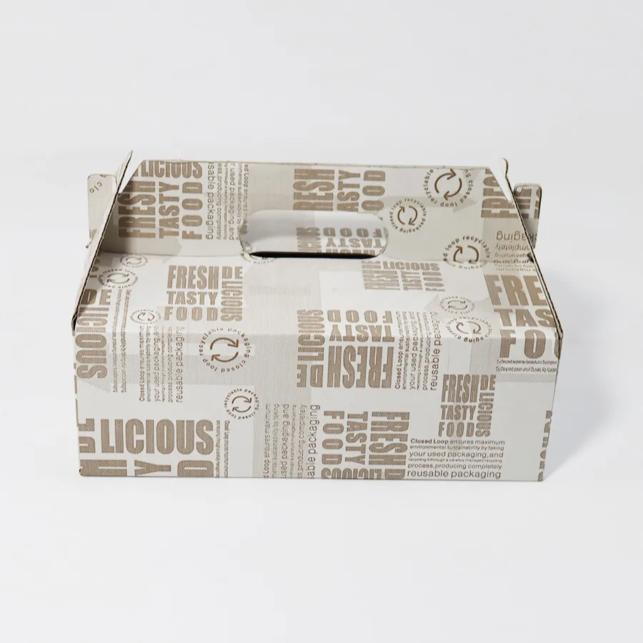 Biodegradable Handheld Burger Hot Dog Fried Chicken Packing Box Takeaway Packing Box