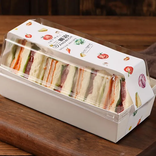 Wholesale Kraft Paper Sandwich Box Packaging Boxes Custom Logo Hot Sale Paper Sandwich Box