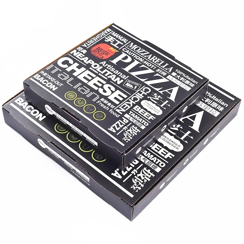 Custom Biodegradable Kraft Pizza Boxes with Logo Recyclable Take Away Food Packaging Features Embossing and Stamping Printing