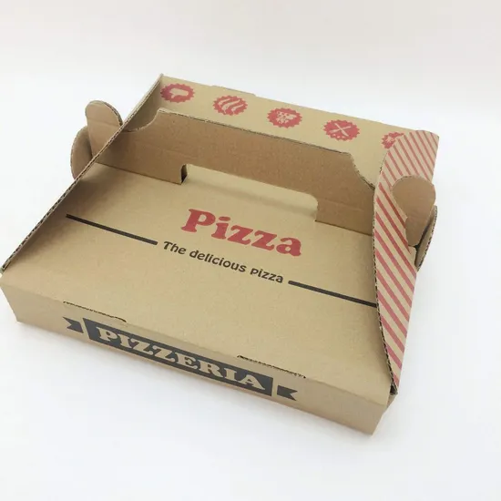 Wholesale Food Takeout Packaging Disposable Box 16-Inch Pizza Box with Handle Pizza Box for Seller