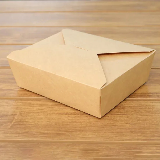 Disposable Lunch Box Customized Food Packaging Take out Packaging Kraft Paper Box Fast Food