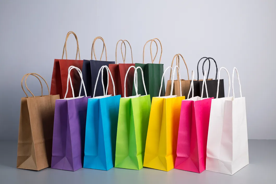 Wholesale Recyclable Promotional Custom Printed Logo Packaging Paper Gifts Bag with Handles Shopping Bags