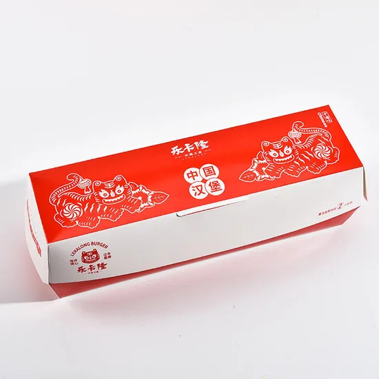 Custom Disposable French Fries Holder Packaging Fried Chicken Burger Box Takeaway Takeout to Go Fast Food Paper