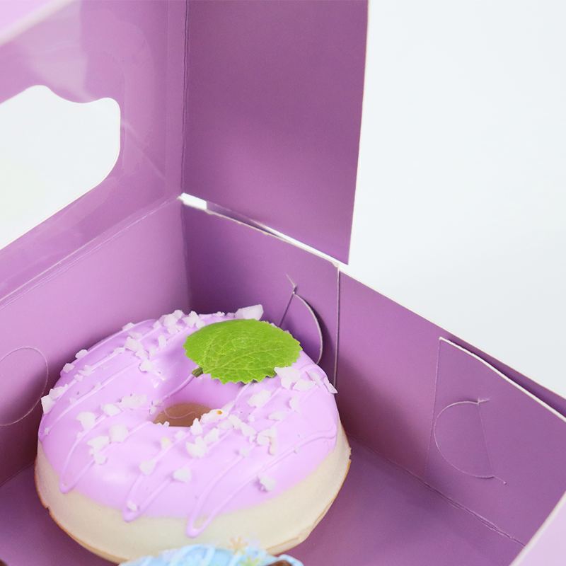 Wholesale Cake Biscuit Cookie Donut Box Packaging with Logo Biodegradable Folding Paper Cardboard Packing with Window