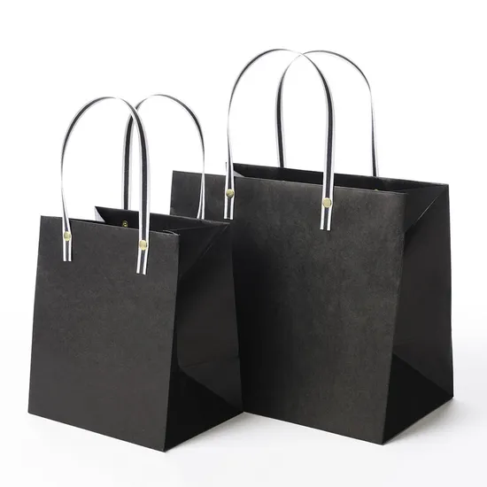 High Quality Customized Logo Retail Shopping Bag Recyclable Decorative Paper Bag with Handle and Rivet for Gifts