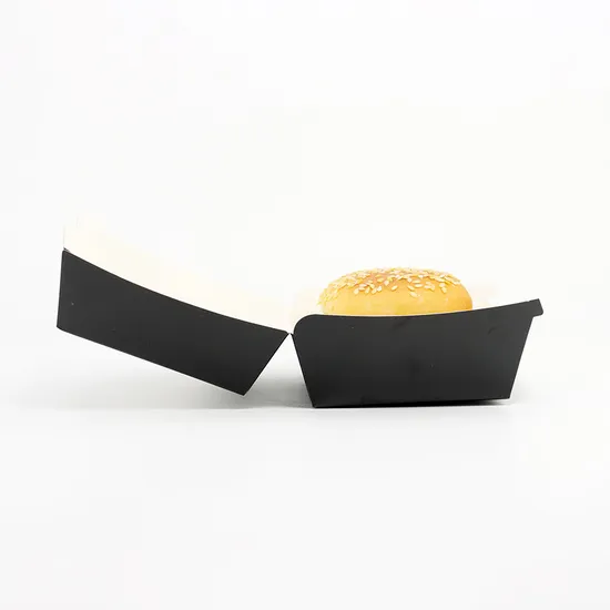 Custom Size Print Durable Food-Safe Paper Burger Packaging Boxes Recyclable Hamburger Container Box