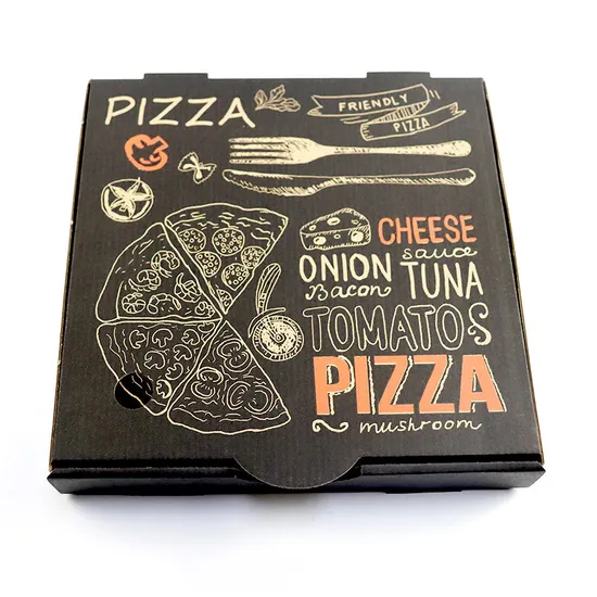 12inch Food Grade Corrugated Custom Printed Size Pizza Design Cardboard Carton Pizza Box