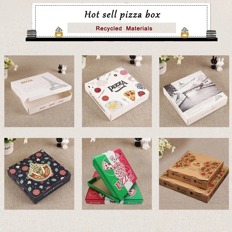 Factory Wholesale Custom Pizza Box Recycled Corrugated Delivery Pizza Box with Different Size